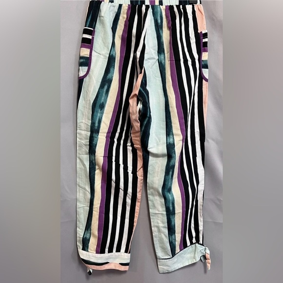 Red Carter  Womens Linen Blend Pants Size Small Stripe Elastic Waist‎ - Picture 4 of 10